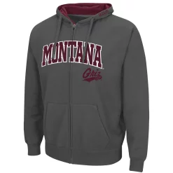 Men's Colosseum Charcoal Montana Grizzlies Arch & Logo 3.0 Full-Zip Hoodie -Colosseum shop 5367068 ALT2