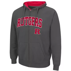 Men's Colosseum Charcoal Rutgers Scarlet Knights Arch & Logo 3.0 Full-Zip Hoodie -Colosseum shop 5367208 ALT2