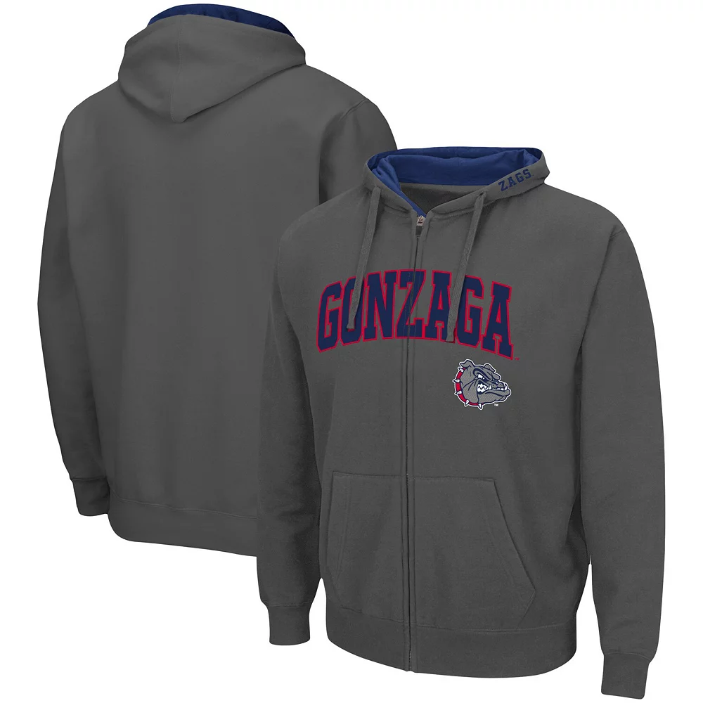 Men's Colosseum Charcoal Gonzaga Bulldogs Arch & Logo 3.0 Full-Zip Hoodie 2 Men's Colosseum Charcoal Gonzaga Bulldogs Arch & Logo 3.0 Full-Zip Hoodie - Image 2