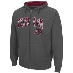 Men's Colosseum Charcoal Texas A&M Aggies Arch & Logo 3.0 Full-Zip Hoodie -Colosseum shop 5367550 ALT2