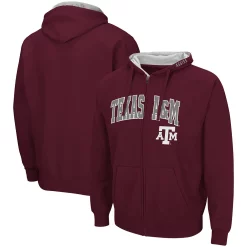 Men's Colosseum Maroon Texas A&M Aggies Arch & Logo 3.0 Full-Zip Hoodie