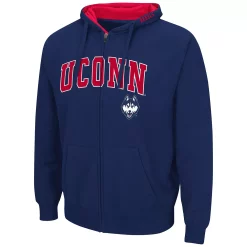 Men's Colosseum Navy UConn Huskies Arch & Logo 3.0 Full-Zip Hoodie -Colosseum shop 5368130 ALT2