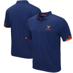 Men's Colosseum Navy Virginia Cavaliers Logo Santry Polo
