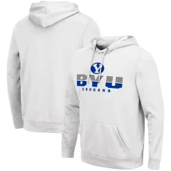 Men's Colosseum White BYU Cougars Lantern Pullover Hoodie