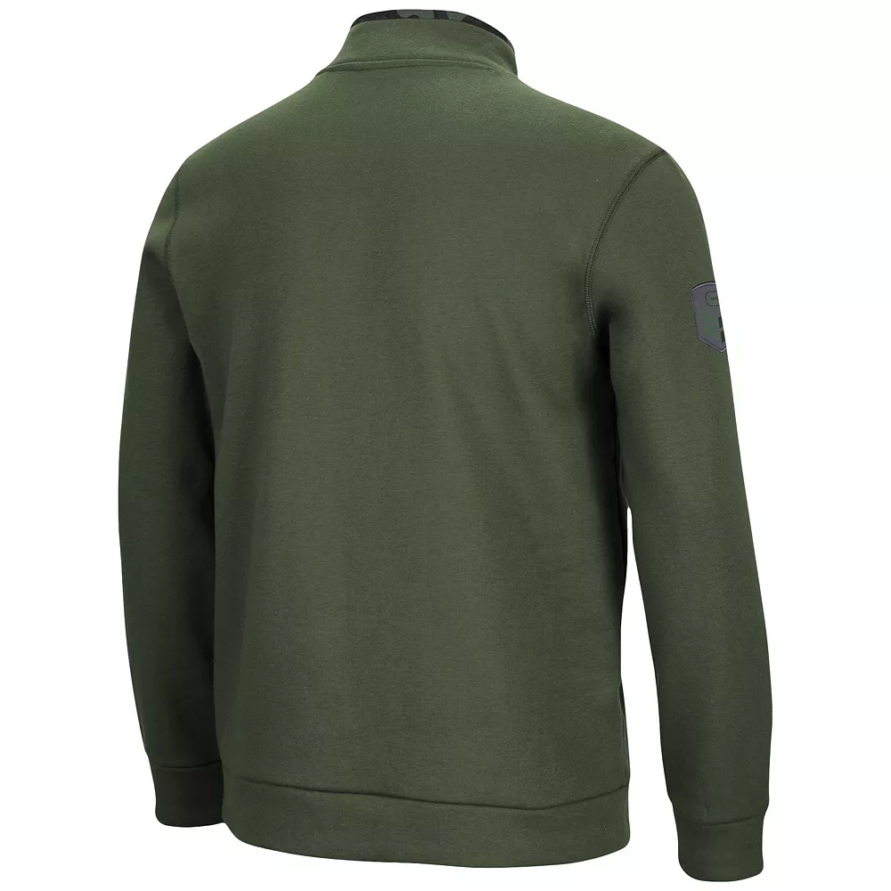 Men's Colosseum Olive Virginia Cavaliers OHT Military Appreciation Digital Camo Quarter-Snap Jacket 4 Men's Colosseum Olive Virginia Cavaliers OHT Military Appreciation Digital Camo Quarter-Snap Jacket - Image 4