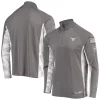 Men's Colosseum Gray/Camo Texas Longhorns OHT Military Appreciation Swoop Quarter-Zip Jacket