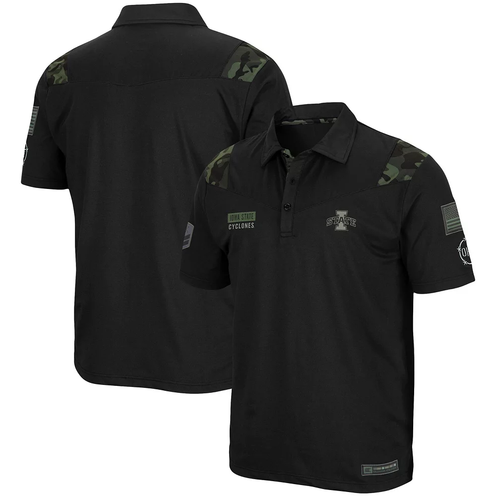 Men's Colosseum Black Iowa State Cyclones OHT Military Appreciation Sierra Team Polo 2 Men's Colosseum Black Iowa State Cyclones OHT Military Appreciation Sierra Team Polo - Image 2
