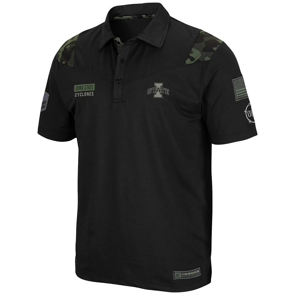 Men's Colosseum Black Iowa State Cyclones OHT Military Appreciation Sierra Team Polo 3 Men's Colosseum Black Iowa State Cyclones OHT Military Appreciation Sierra Team Polo - Image 3