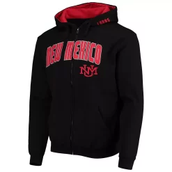 Men's Colosseum Black New Mexico Lobos Arch & Logo 3.0 Full-Zip Hoodie -Colosseum shop 5369626 ALT2