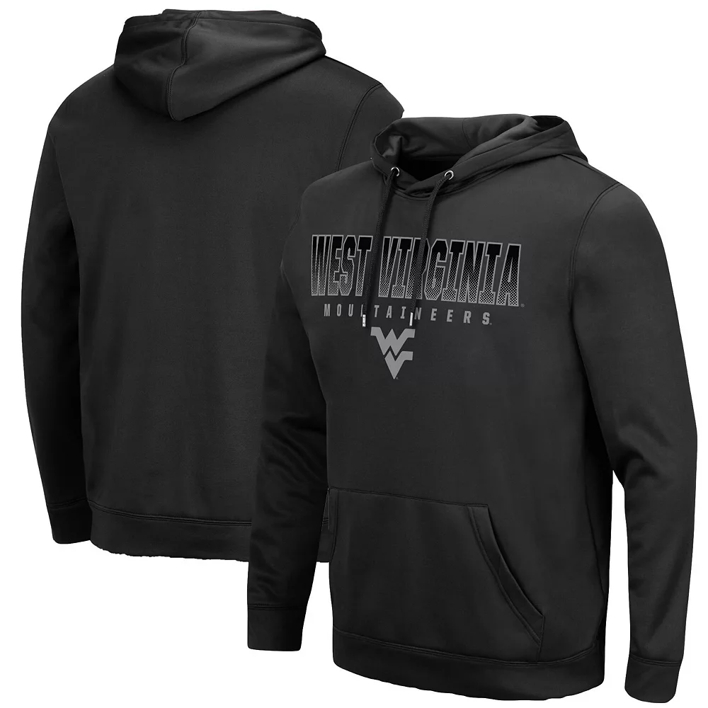 Men's Colosseum Black West Virginia Mountaineers Blackout 3.0 Pullover Hoodie 1 Men's Colosseum Black West Virginia Mountaineers Blackout 3.0 Pullover Hoodie