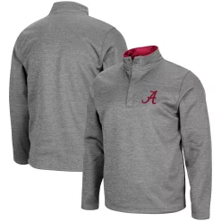 Men's Colosseum Heathered Charcoal Alabama Crimson Tide Roman Pullover Jacket