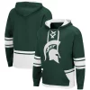 Men's Colosseum Green Michigan State Spartans Lace Up 3.0 Pullover Hoodie