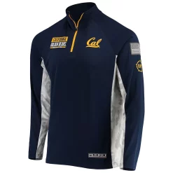 Men's Colosseum Navy Cal Bears OHT Military Appreciation Snow Cruise Raglan 1/4-Zip Jacket -Colosseum shop 5370499 ALT2