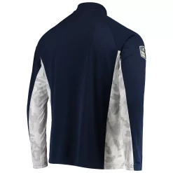 Men's Colosseum Navy Cal Bears OHT Military Appreciation Snow Cruise Raglan 1/4-Zip Jacket -Colosseum shop 5370499 ALT3