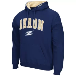 Men's Colosseum Navy Akron Zips Arch and Logo Pullover Hoodie -Colosseum shop 5370568 ALT2