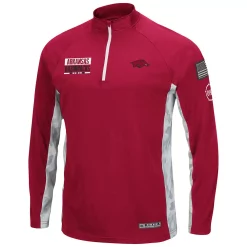 Men's Colosseum Cardinal Arkansas Razorbacks OHT Military Appreciation Snow Cruise Raglan 1/4-Zip Jacket -Colosseum shop 5370569 ALT2