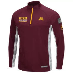 Men's Colosseum Maroon Minnesota Golden Gophers OHT Military Appreciation Snow Cruise Raglan 1/4-Zip Jacket -Colosseum shop 5370707 ALT2