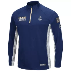Men's Colosseum Navy Navy Midshipmen OHT Military Appreciation Snow Cruise Raglan 1/4-Zip Jacket -Colosseum shop 5370820 ALT2
