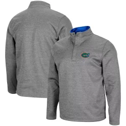Men's Colosseum Heathered Charcoal Florida Gators Roman Pullover Jacket
