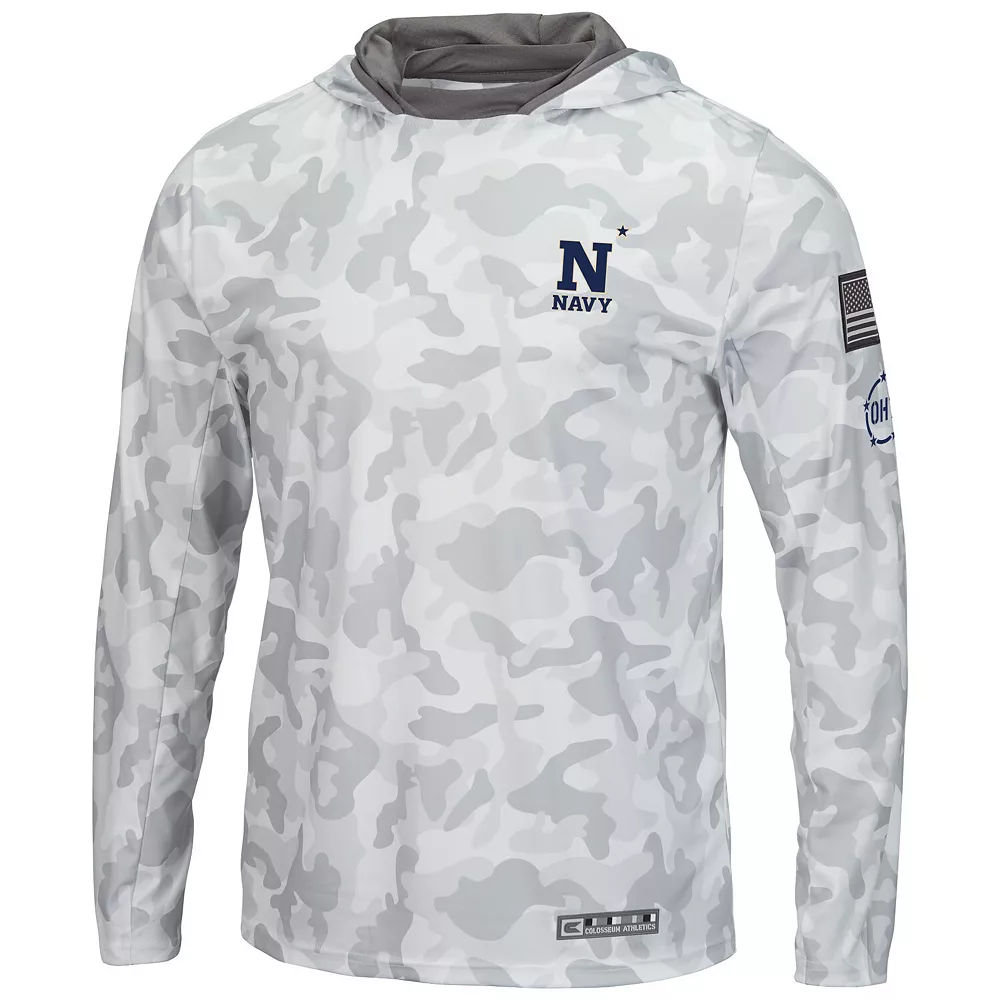 Men's Colosseum Arctic Camo Navy Midshipmen OHT Military Appreciation Long Sleeve Hoodie Top 2 Men's Colosseum Arctic Camo Navy Midshipmen OHT Military Appreciation Long Sleeve Hoodie Top - Image 2