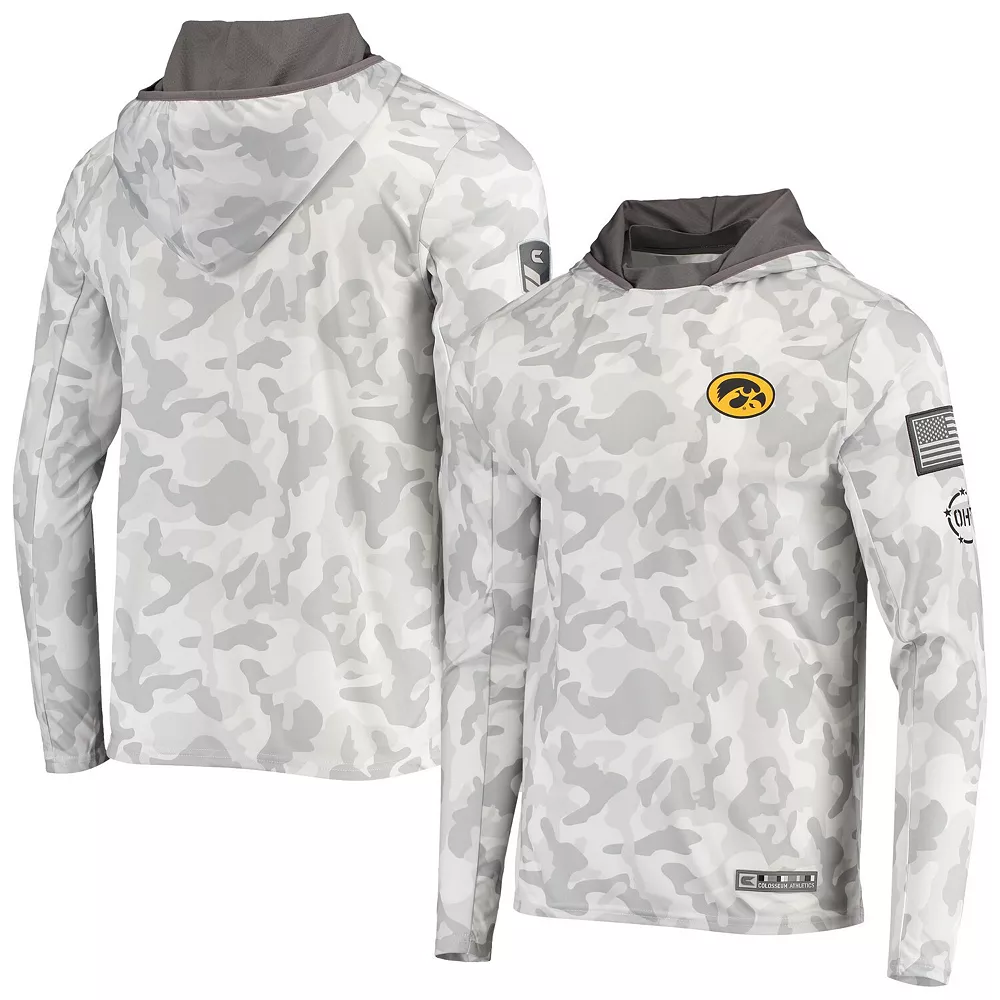 Men's Colosseum Arctic Camo Iowa Hawkeyes OHT Military Appreciation Long Sleeve Hoodie Top 1 Men's Colosseum Arctic Camo Iowa Hawkeyes OHT Military Appreciation Long Sleeve Hoodie Top