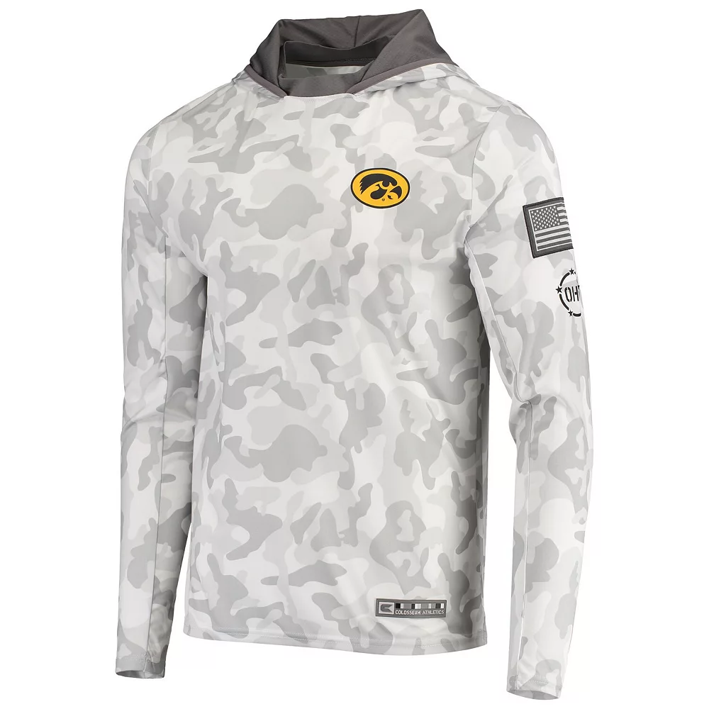 Men's Colosseum Arctic Camo Iowa Hawkeyes OHT Military Appreciation Long Sleeve Hoodie Top 3 Men's Colosseum Arctic Camo Iowa Hawkeyes OHT Military Appreciation Long Sleeve Hoodie Top - Image 3