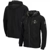 Men's Colosseum Black Iowa State Cyclones OHT Military Appreciation Logo Waffle Full-Zip Hoodie