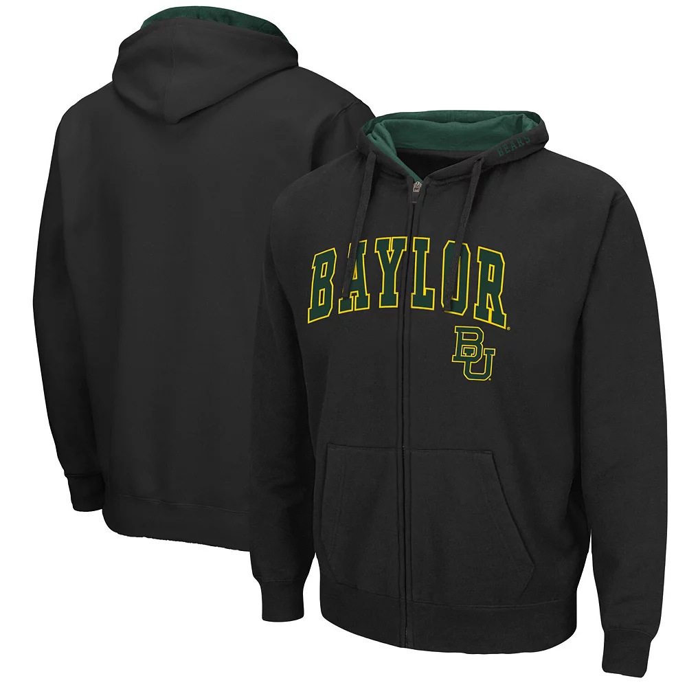 Men's Colosseum Black Baylor Bears Arch & Logo 3.0 Full-Zip Hoodie 1 Men's Colosseum Black Baylor Bears Arch & Logo 3.0 Full-Zip Hoodie
