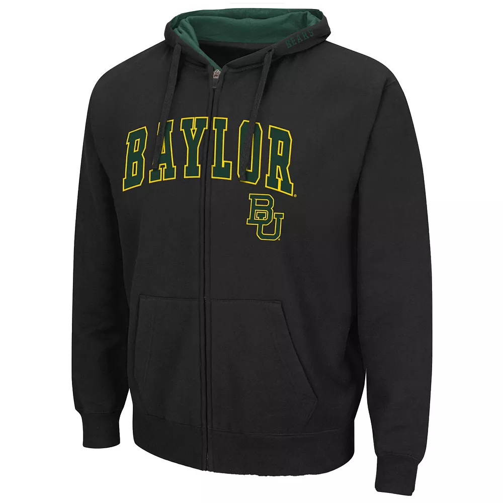 Men's Colosseum Black Baylor Bears Arch & Logo 3.0 Full-Zip Hoodie 3 Men's Colosseum Black Baylor Bears Arch & Logo 3.0 Full-Zip Hoodie - Image 3