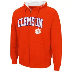 Men's Colosseum Orange Clemson Tigers Arch & Logo 3.0 Full-Zip Hoodie -Colosseum shop 5373368 ALT2