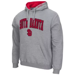 Men's Colosseum Heathered Gray South Dakota Coyotes Arch and Logo Pullover Hoodie -Colosseum shop 5373692 ALT2