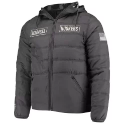 Men's Colosseum Charcoal Nebraska Huskers OHT Military Appreciation Digital Camo Detail Full-Zip Puffer Jacket -Colosseum shop 5373917 ALT2