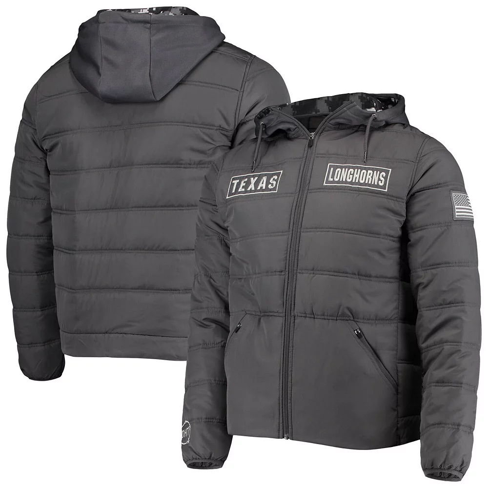 Men's Colosseum Charcoal Texas Longhorns OHT Military Appreciation Digital Camo Detail Full-Zip Puffer Jacket 1 Men's Colosseum Charcoal Texas Longhorns OHT Military Appreciation Digital Camo Detail Full-Zip Puffer Jacket