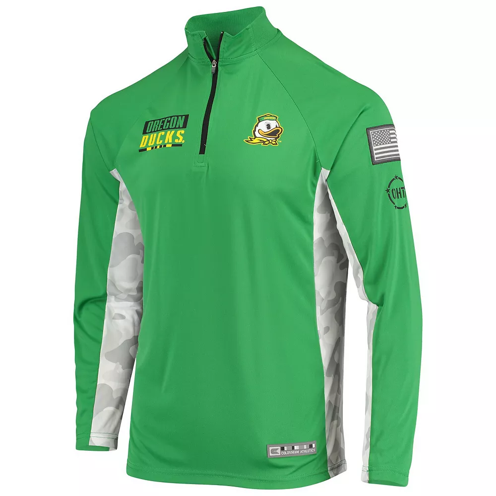 Men's Colosseum Green Oregon Ducks OHT Military Appreciation Snow Cruise Raglan Quarter-Zip Jacket 3 Men's Colosseum Green Oregon Ducks OHT Military Appreciation Snow Cruise Raglan Quarter-Zip Jacket - Image 3