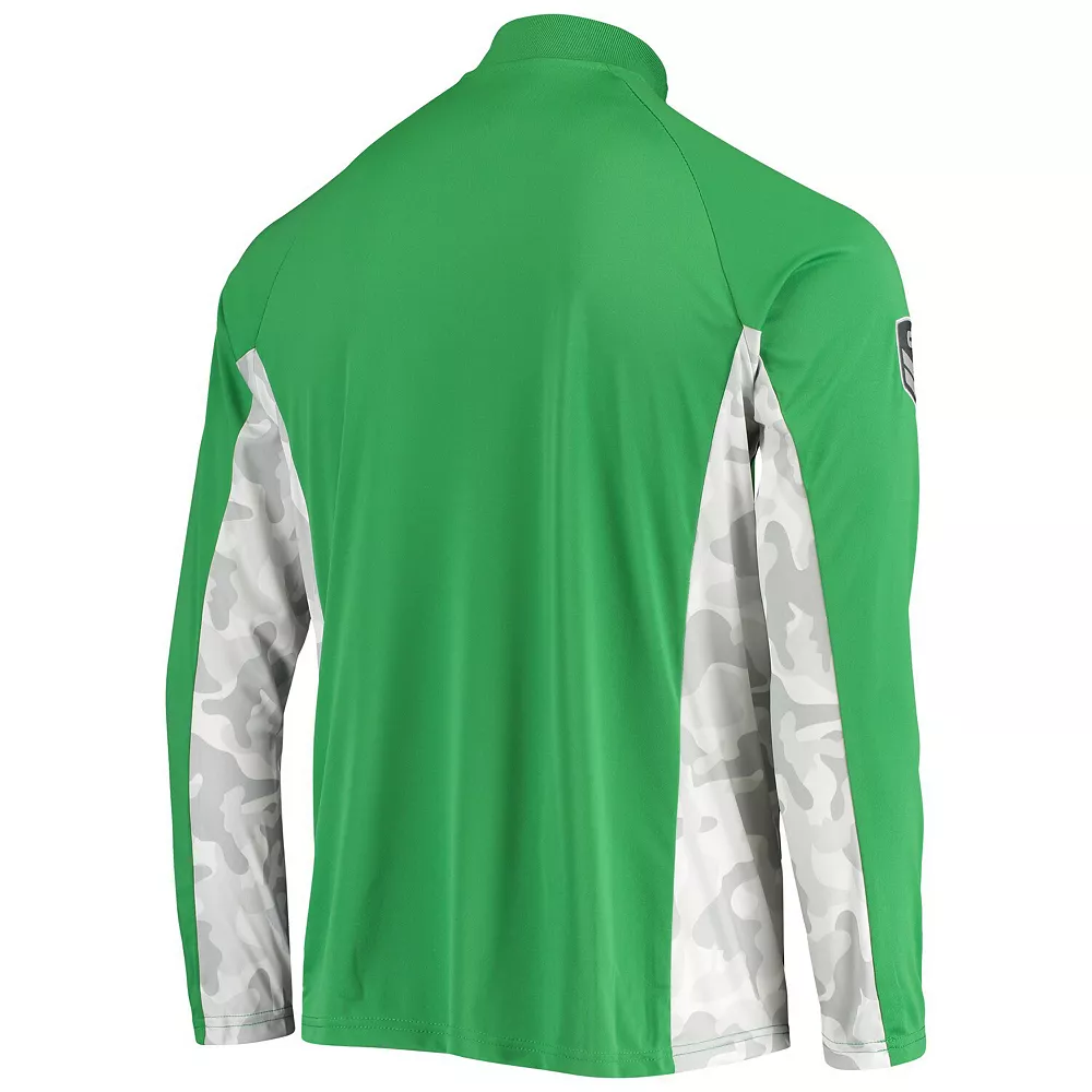 Men's Colosseum Green Oregon Ducks OHT Military Appreciation Snow Cruise Raglan Quarter-Zip Jacket 4 Men's Colosseum Green Oregon Ducks OHT Military Appreciation Snow Cruise Raglan Quarter-Zip Jacket - Image 4