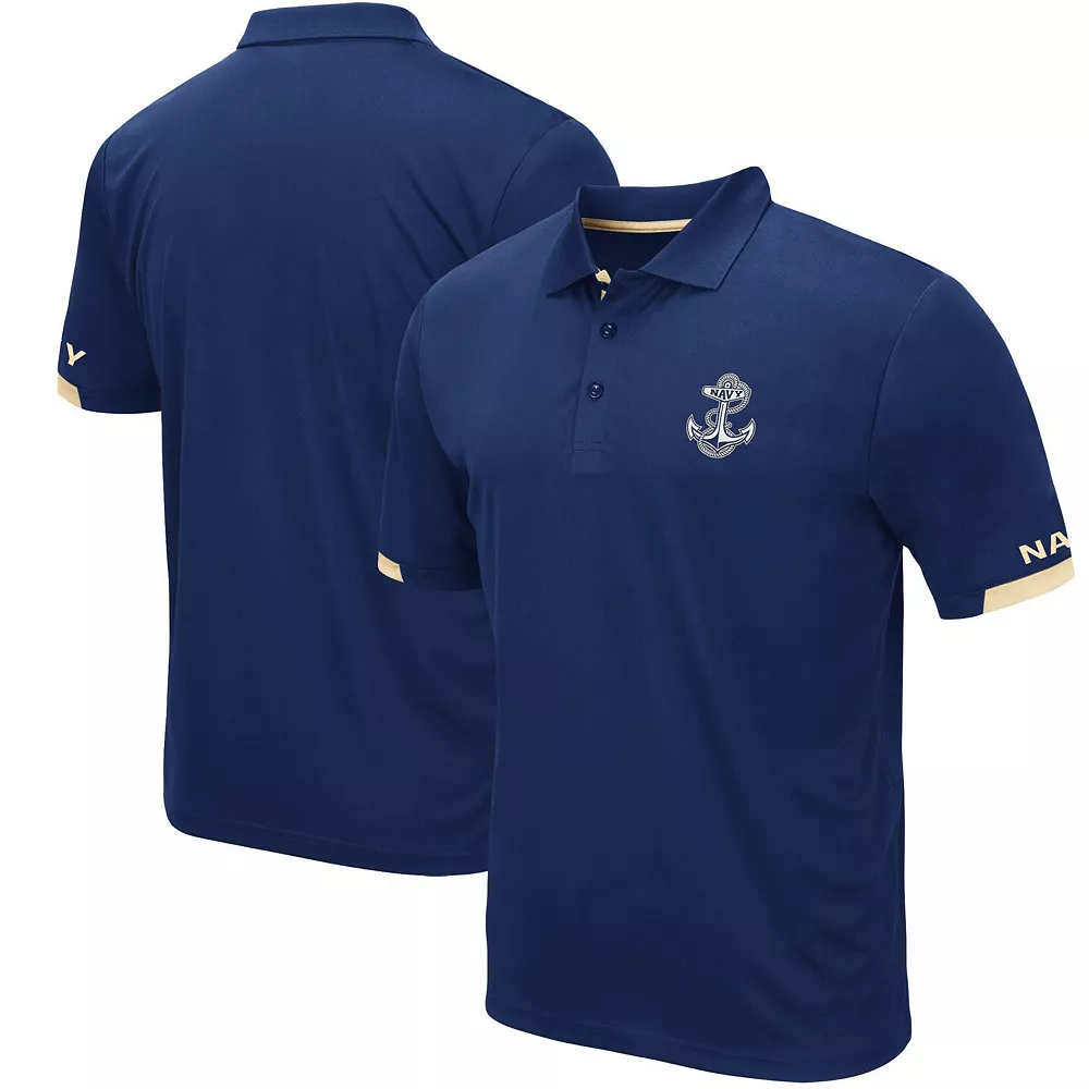 Men's Colosseum Navy Navy Midshipmen Logo Santry Polo 2 Men's Colosseum Navy Navy Midshipmen Logo Santry Polo - Image 2