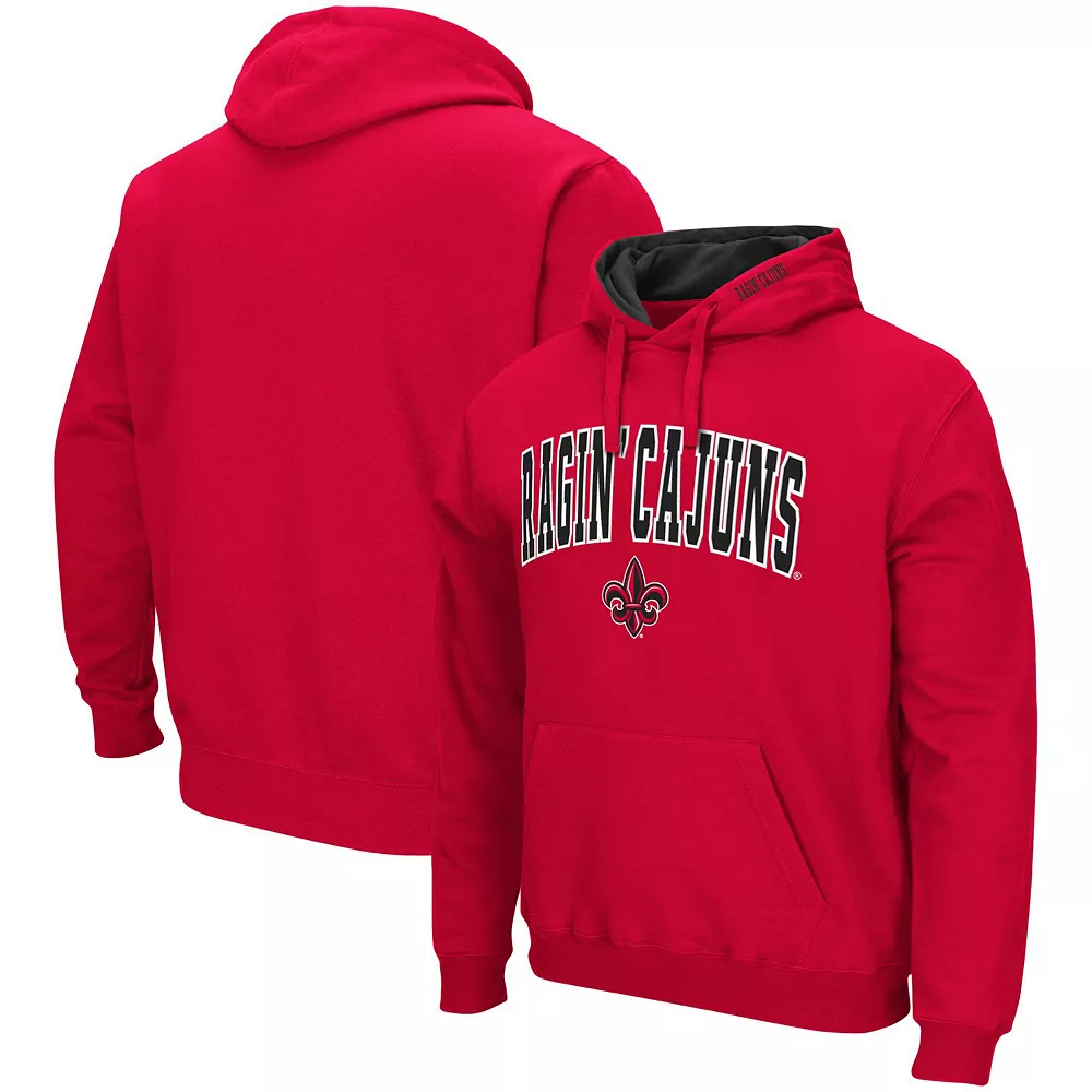 Men's Colosseum Cardinal Louisiana Ragin' Cajuns Arch and Logo Pullover Hoodie 2 Men's Colosseum Cardinal Louisiana Ragin' Cajuns Arch and Logo Pullover Hoodie - Image 2