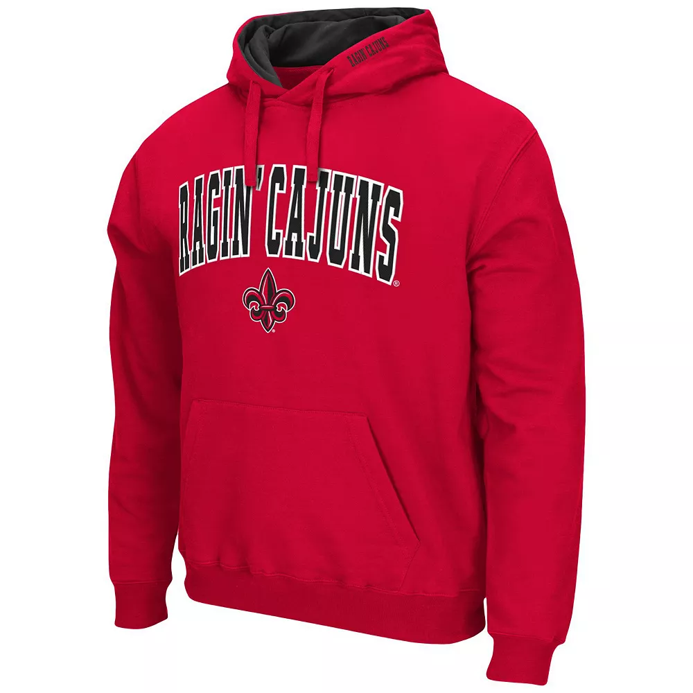 Men's Colosseum Cardinal Louisiana Ragin' Cajuns Arch and Logo Pullover Hoodie 3 Men's Colosseum Cardinal Louisiana Ragin' Cajuns Arch and Logo Pullover Hoodie - Image 3