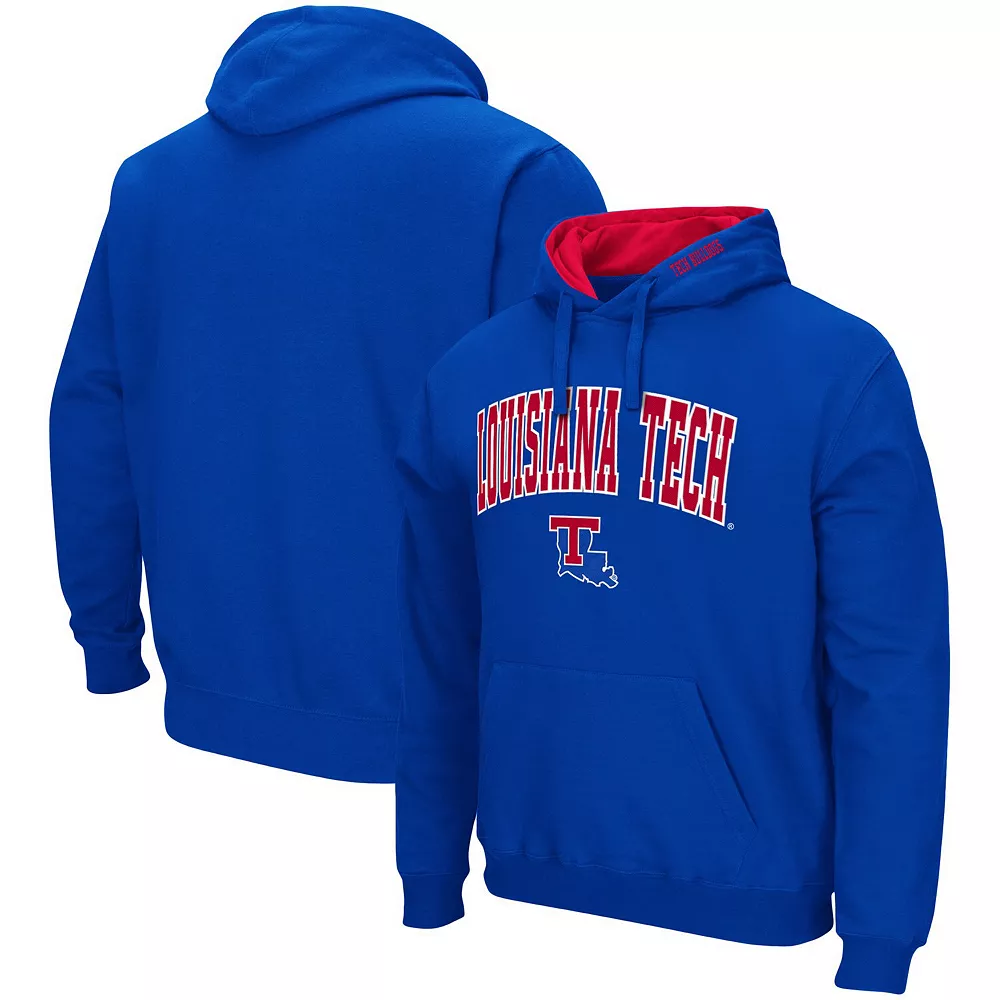 Men's Colosseum Royal Louisiana Tech Bulldogs Arch and Logo Pullover Hoodie 1 Men's Colosseum Royal Louisiana Tech Bulldogs Arch and Logo Pullover Hoodie