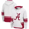 Men's Colosseum White Alabama Crimson Tide Lace Up 3.0 Pullover Hoodie