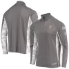 Men's Colosseum Gray/Camo Arizona State Sun Devils OHT Military Appreciation Swoop Quarter-Zip Jacket