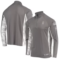 Men's Colosseum Gray/Camo Arizona State Sun Devils OHT Military Appreciation Swoop Quarter-Zip Jacket