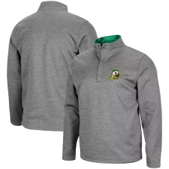Men's Colosseum Heathered Charcoal Oregon Ducks Roman Pullover Jacket