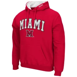 Men's Colosseum Red Miami University RedHawks Arch and Logo Pullover Hoodie -Colosseum shop 5376192 ALT2