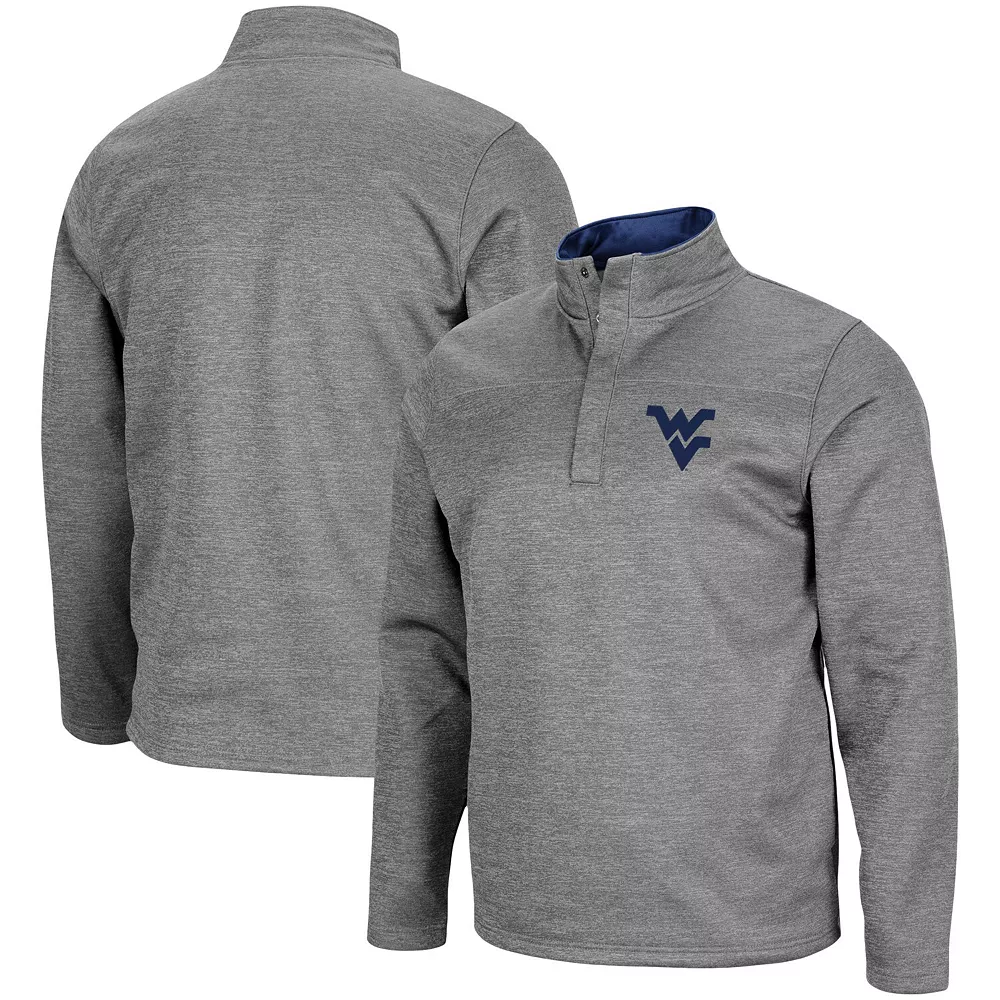 Men's Colosseum Heathered Charcoal West Virginia Mountaineers Roman Pullover Jacket 1 Men's Colosseum Heathered Charcoal West Virginia Mountaineers Roman Pullover Jacket