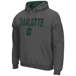 Men's Colosseum Charcoal Charlotte 49ers Arch and Logo Pullover Hoodie -Colosseum shop 5376853 ALT2
