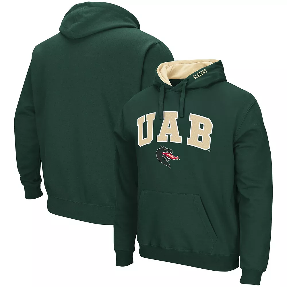 Men's Colosseum Green UAB Blazers Arch and Logo Pullover Hoodie 2 Men's Colosseum Green UAB Blazers Arch and Logo Pullover Hoodie - Image 2