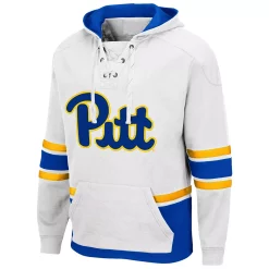 Men's Colosseum White Pitt Panthers Lace Up 3.0 Pullover Hoodie -Colosseum shop 5376919 ALT2