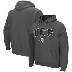 Men's Colosseum Charcoal UCF Knights Arch and Logo Pullover Hoodie