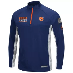 Men's Colosseum Navy Auburn Tigers OHT Military Appreciation Snow Cruise Raglan 1/4-Zip Jacket -Colosseum shop 5379781 ALT2